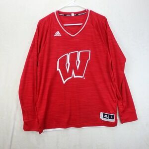 Wisconsin‎ Badgers On-Court Performance Long Sleeve Shirt Men's Large Spell Out